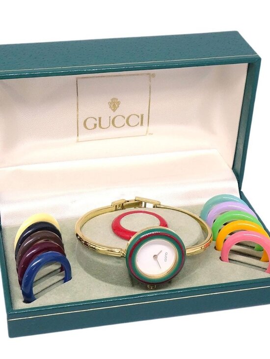 Gucci 11/12.2 Change Bezel Chameleon Quartz Watch SS 117883 main image 12